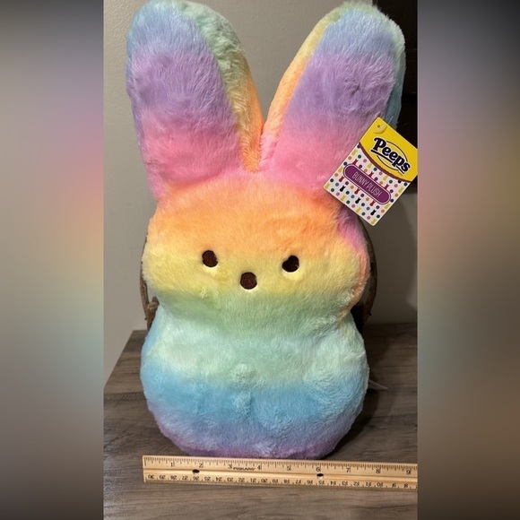NWT PEEPS ANIMAL ADVENTURE 16 INCH RAINBOW PLUSH BUNNY PEEP - Picture 9 of 11